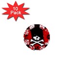 Emo Skull 1  Mini Button (10 pack) 