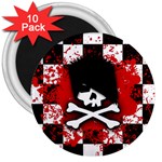 Emo Skull 3  Magnet (10 pack)