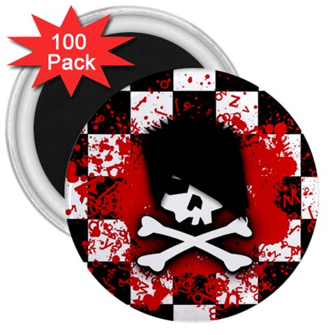 Emo Skull 3  Magnet (100 pack) from ArtsNow.com Front