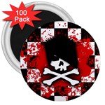 Emo Skull 3  Magnet (100 pack)