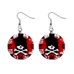 Emo Skull 1  Button Earrings