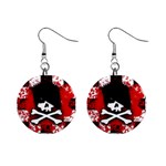 Emo Skull 1  Button Earrings