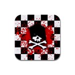 Emo Skull Rubber Square Coaster (4 pack)