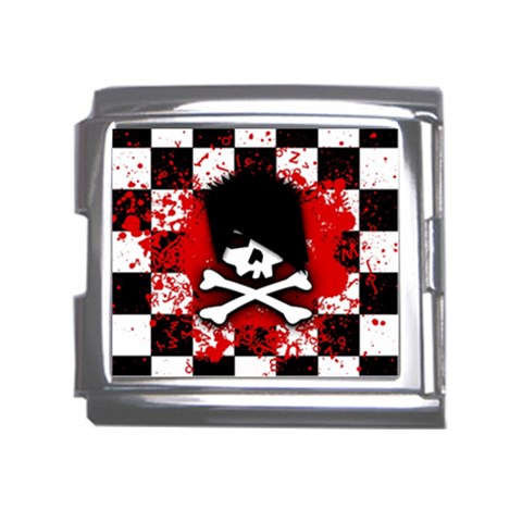 Emo Skull Mega Link Italian Charm (18mm) from ArtsNow.com Front