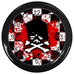 Emo Skull Wall Clock (Black)