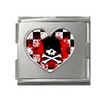 Emo Skull Mega Link Heart Italian Charm (18mm)