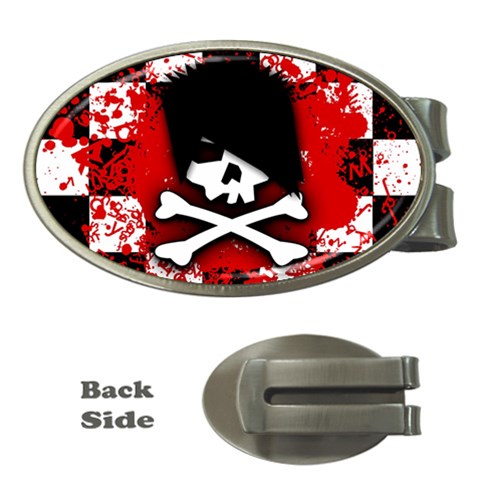 Emo Skull Money Clip (Oval) from ArtsNow.com Front