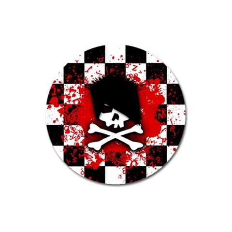 Emo Skull Magnet 3  (Round) from ArtsNow.com Front