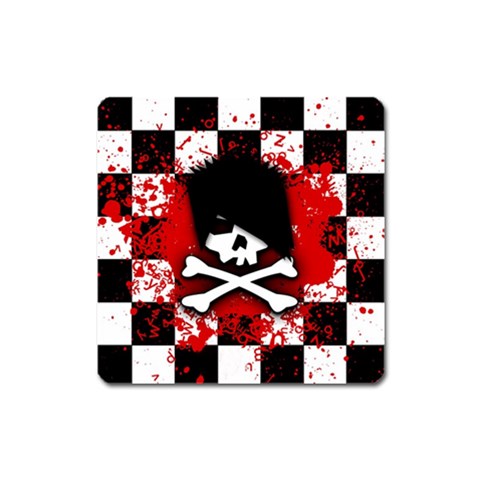 Emo Skull Magnet (Square) from ArtsNow.com Front
