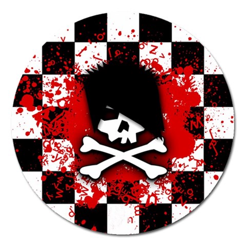 Emo Skull Magnet 5  (Round) from ArtsNow.com Front