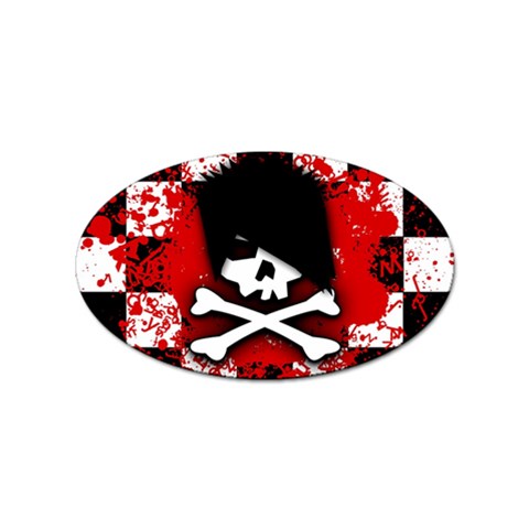 Emo Skull Sticker Oval (100 pack) from ArtsNow.com Front