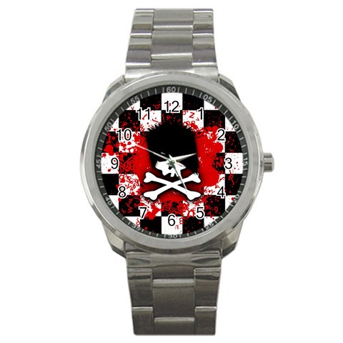 Emo Skull Sport Metal Watch from ArtsNow.com Front