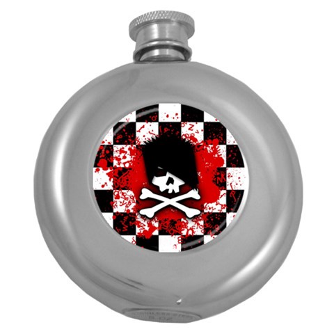 Emo Skull Hip Flask (5 oz) from ArtsNow.com Front