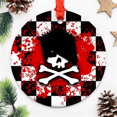 Emo Skull Round Ornament (Two Sides) from ArtsNow.com Back