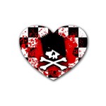 Emo Skull Rubber Coaster (Heart)