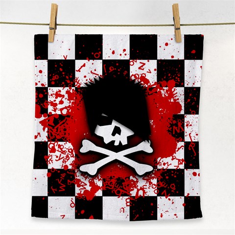 Emo Skull Face Towel from ArtsNow.com Front