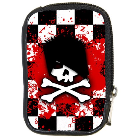Emo Skull Compact Camera Leather Case from ArtsNow.com Front