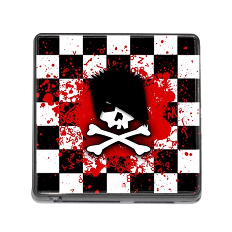 Emo Skull Memory Card Reader with Storage (Square) from ArtsNow.com Front