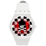 Emo Skull Round Plastic Sport Watch Medium