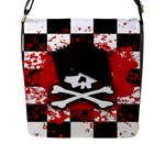 Emo Skull Flap Closure Messenger Bag (Large)