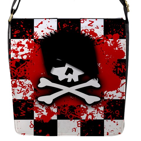 Emo Skull Flap closure messenger bag (Small) from ArtsNow.com Front