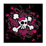 Girly Skull & Crossbones Tile Coaster