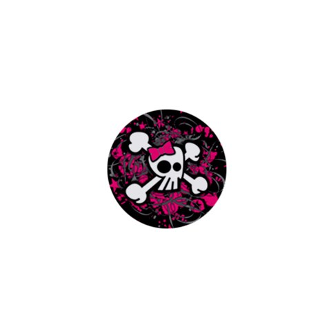 Girly Skull & Crossbones 1  Mini Magnet from ArtsNow.com Front