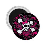 Girly Skull & Crossbones 2.25  Magnet