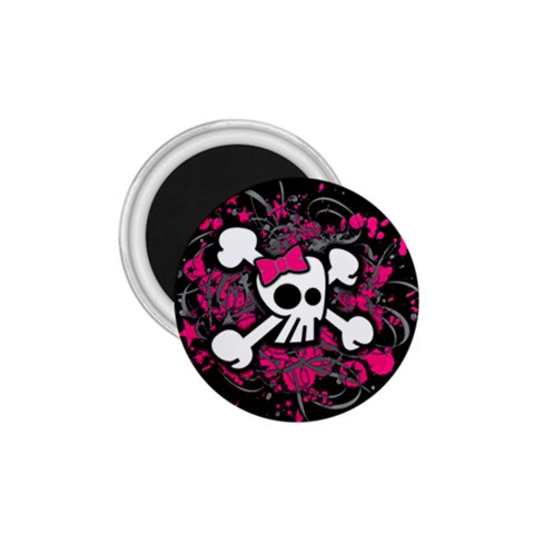 Girly Skull & Crossbones 1.75  Magnet from ArtsNow.com Front