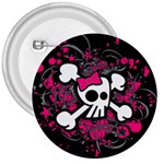 Girly Skull & Crossbones 3  Button