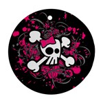 Girly Skull & Crossbones Ornament (Round)