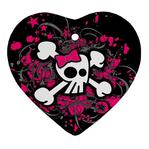 Girly Skull & Crossbones Ornament (Heart) from ArtsNow.com Front