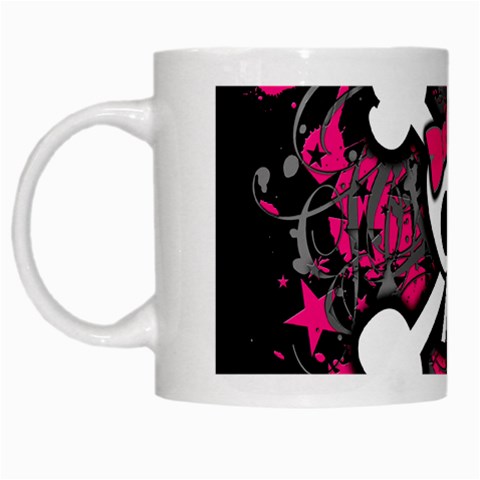 Girly Skull & Crossbones White Mug from ArtsNow.com Left