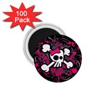 Girly Skull & Crossbones 1.75  Magnet (100 pack) 