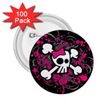 Girly Skull & Crossbones 2.25  Button (100 pack)