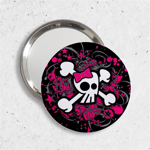 Girly Skull & Crossbones 2.25  Handbag Mirror from ArtsNow.com Front