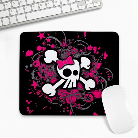 Girly Skull & Crossbones Large Mousepad from ArtsNow.com Front