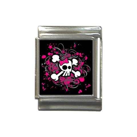 Girly Skull & Crossbones Italian Charm (13mm) from ArtsNow.com Front