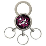 Girly Skull & Crossbones 3-Ring Key Chain