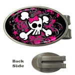 Girly Skull & Crossbones Money Clip (Oval)