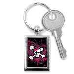 Girly Skull & Crossbones Key Chain (Rectangle)