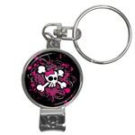 Girly Skull & Crossbones Nail Clippers Key Chain