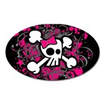 Girly Skull & Crossbones Magnet (Oval)