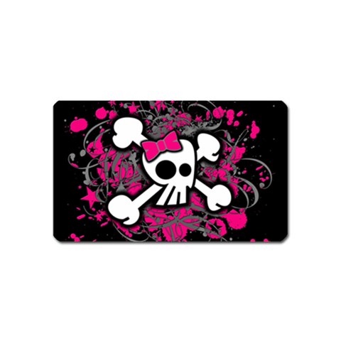Girly Skull & Crossbones Magnet (Name Card) from ArtsNow.com Front