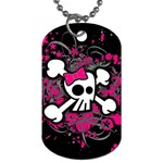 Girly Skull & Crossbones Dog Tag (One Side)