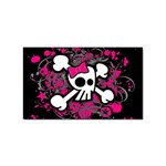 Girly Skull & Crossbones Sticker Rectangular (100 pack)