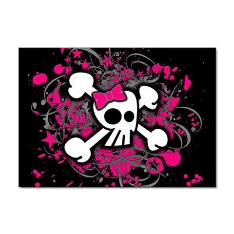 Girly Skull & Crossbones Sticker A4 (100 pack) from ArtsNow.com Front