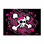 Girly Skull & Crossbones Sticker A4 (100 pack)