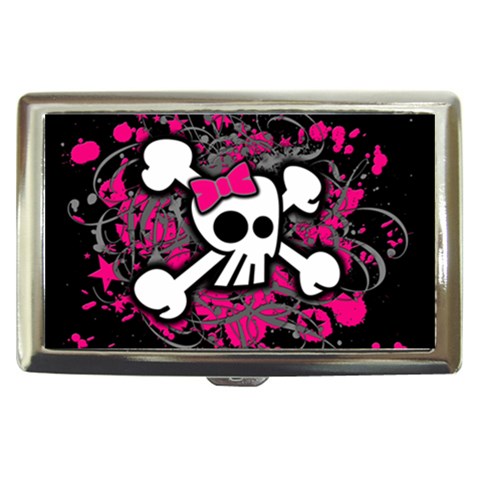 Girly Skull & Crossbones Cigarette Money Case from ArtsNow.com Front