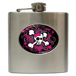 Girly Skull & Crossbones Hip Flask (6 oz)